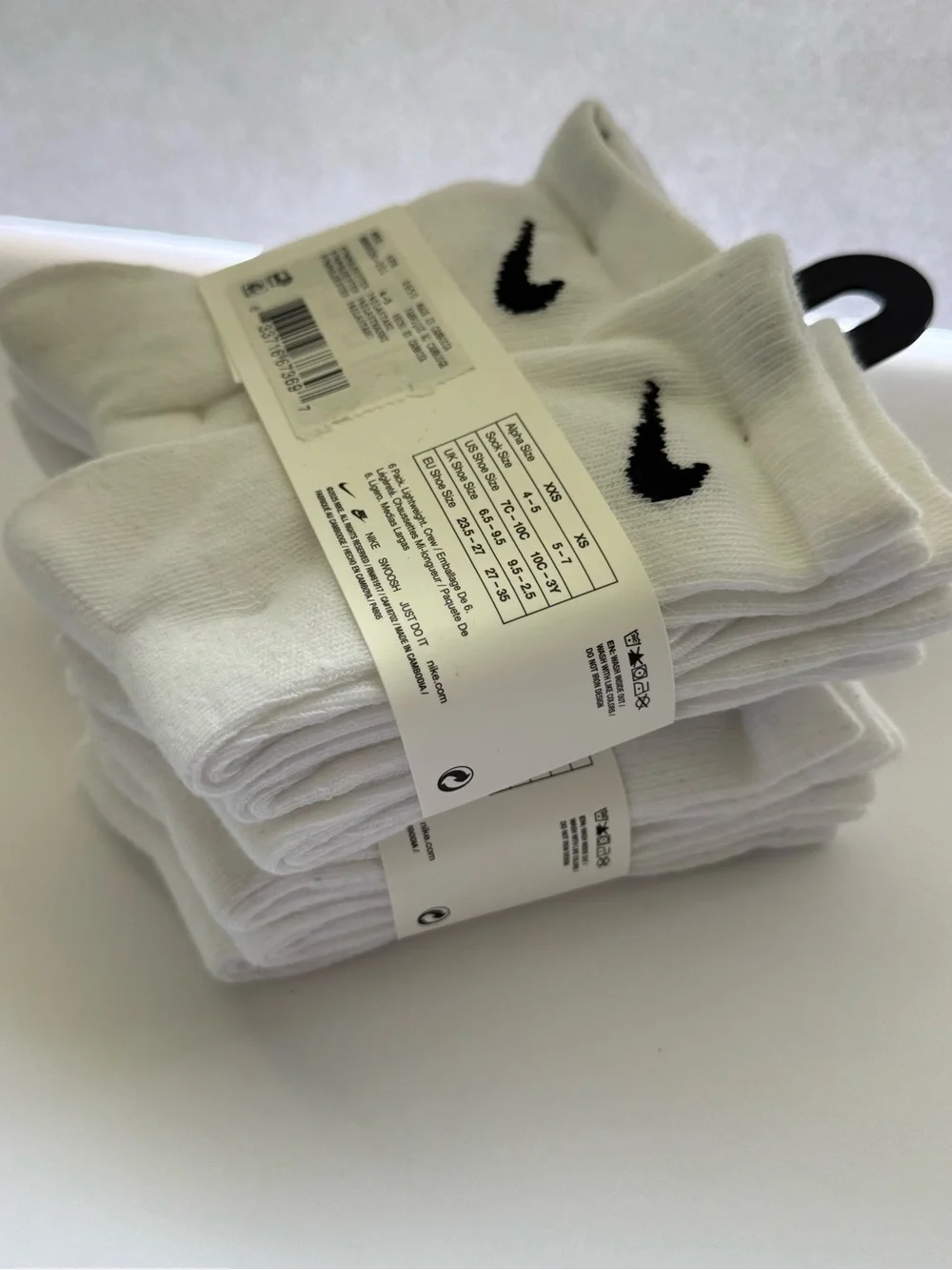 New Nike Toddler Little Kid Crew Socks 2 packs Size: 7c - 10c
